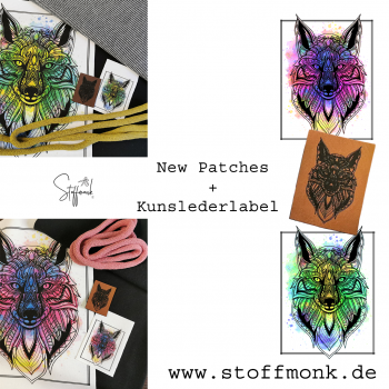 Patch / Aufnäher  - Fox Geometrik - Pink - Hochkant
